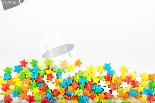 Image of Multicolored stars isolated on a white background