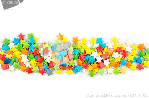 Image of Multicolored stars isolated on a white background