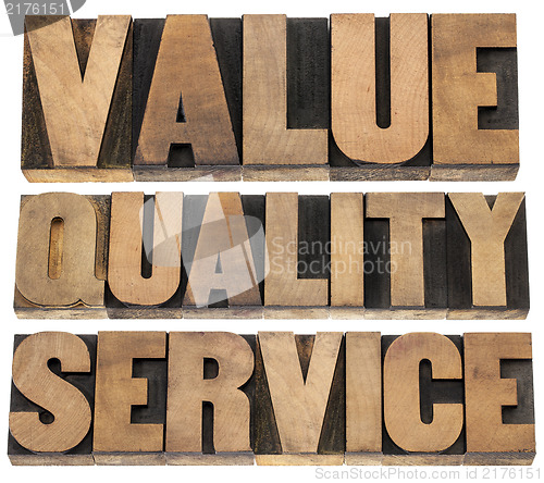 Image of value, quality, service