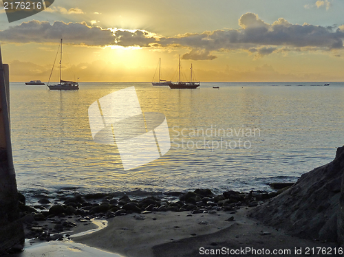 Image of coastal evening scenery at Guadeloupe