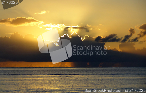 Image of dramatic sundown scenery at Guadeloupe