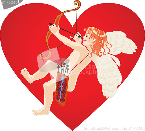 Image of red heart and cupid