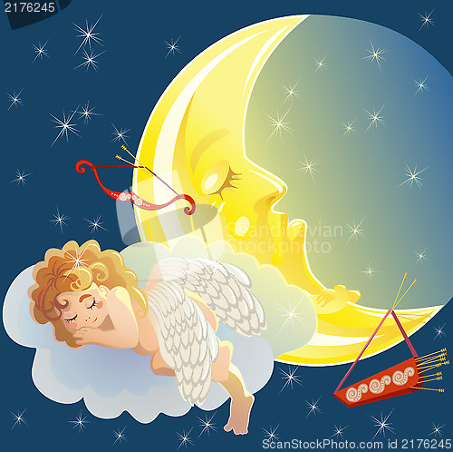 Image of cupid and moon