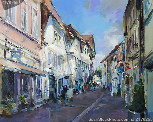 Image of old town landscape painting