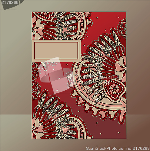 Image of red brown floral pattern