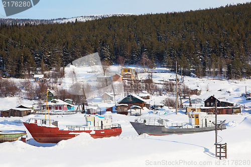 Image of Pomeranian village. Winter Landscape