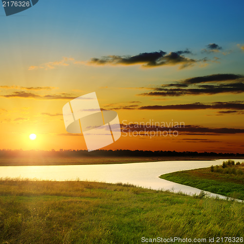 Image of sunset over river