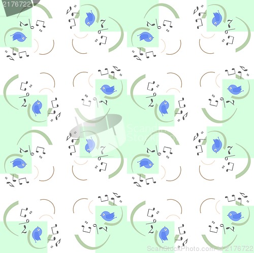 Image of seamless pattern with cute birds