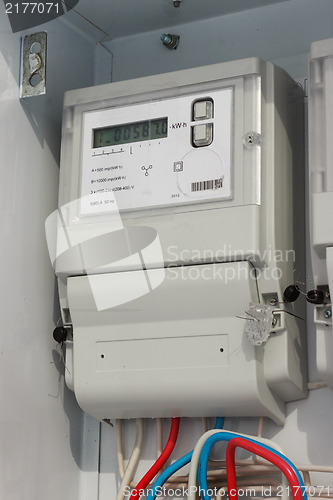 Image of Electric meter in a special  locker