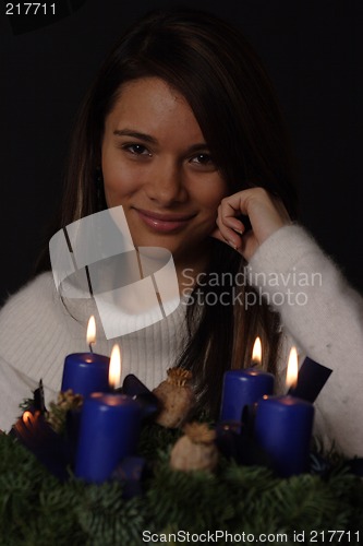 Image of Woman with candles