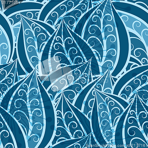 Image of Vintage blue seamless pattern