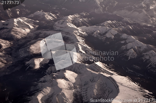 Image of aerial of rocky mountains