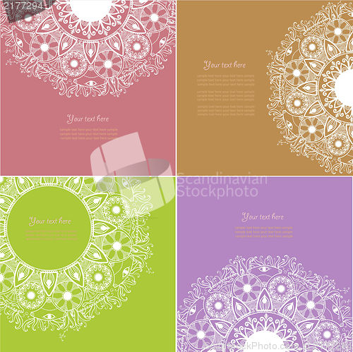 Image of Set of Four Decorative Vintage Design Element