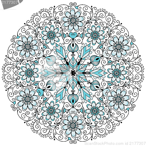 Image of Floral lacy vintage round frame