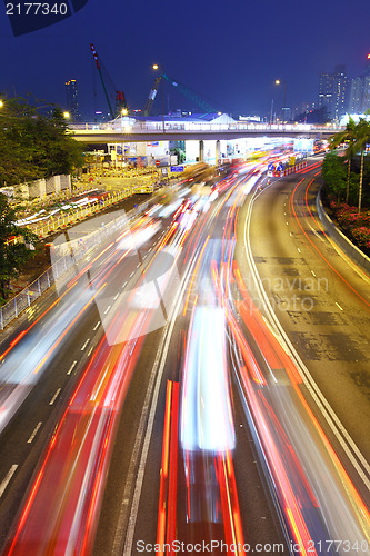 Image of traffic jam at night 