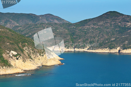 Image of sea and mountain