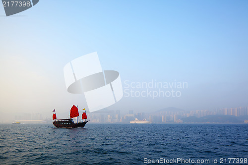 Image of Junk boat in Hong Kong