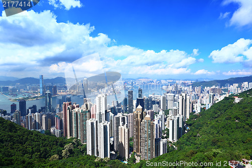 Image of Hong Kong skyline and urban skyscraper