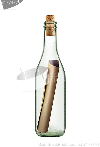 Image of scroll message in bottle