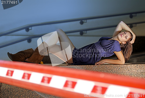 Image of woman in a garage