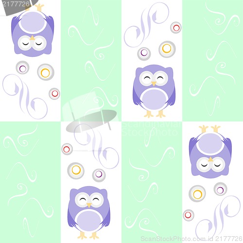 Image of Cute owl seamless background