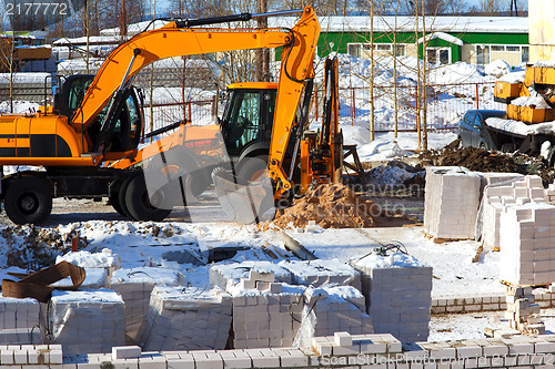 Image of Construction of a brick house