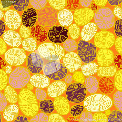 Image of Seamless circles hand-drawn pattern, circles background.