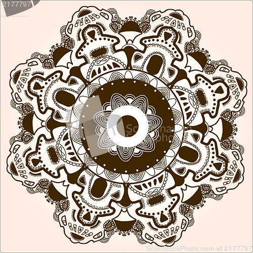 Image of Ornamental round lace pattern.Delicate circle