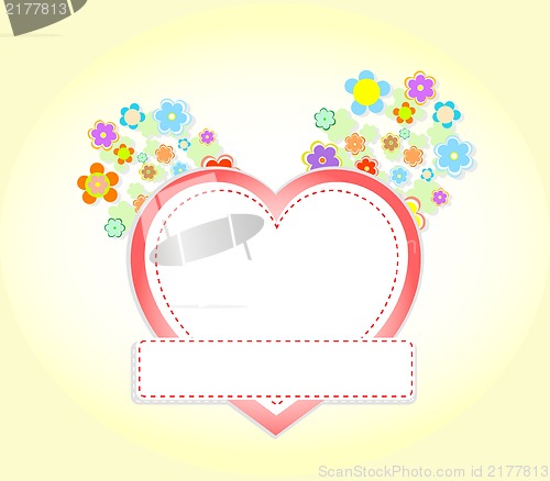 Image of floral heart wedding or valentine invitation card