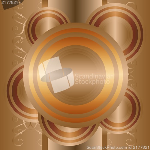 Image of Abstract background with gold circles