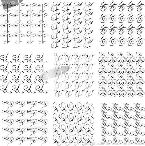 Image of Set of monochrome geometric seamless patterns. backgrounds collection.