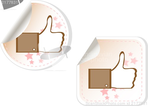 Image of Thumbs up button - like button stickers set