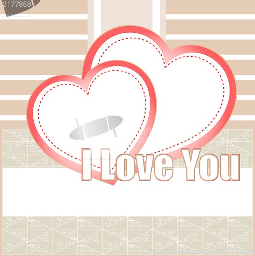 Image of Valentines cards with two hearts and place for your text