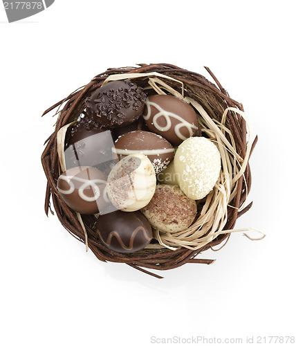 Image of Chocolate Eggs In A Nest