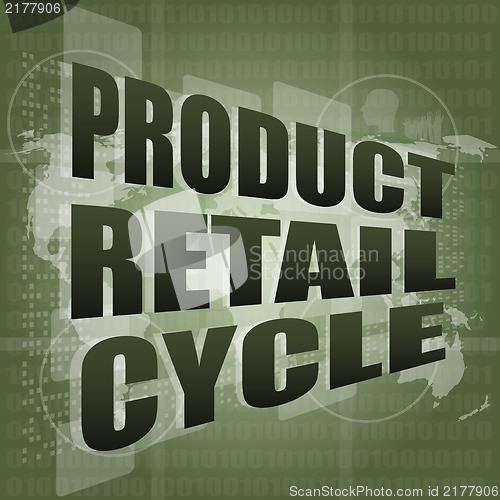 Image of product retail cycle - digital touch screen interface