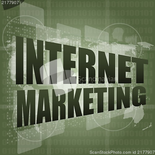 Image of internet marketing - digital touch screen interface