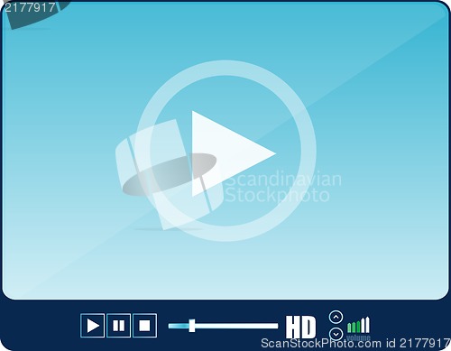 Image of blue video player for web