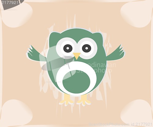 Image of cute owl card / Baby girl arrival announcement card