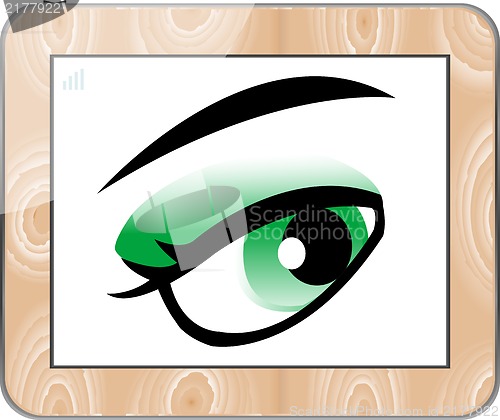 Image of tablets pc with vector eyes