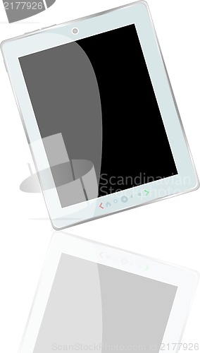 Image of White abstract tablet pc on white background