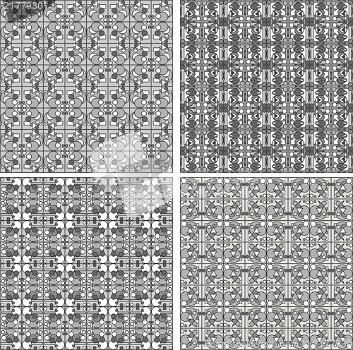 Image of Collection of seamless damask patterns