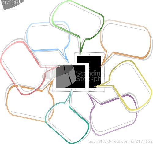 Image of Tablet PC Designed in Form of Speech Bubble - 3d Concept