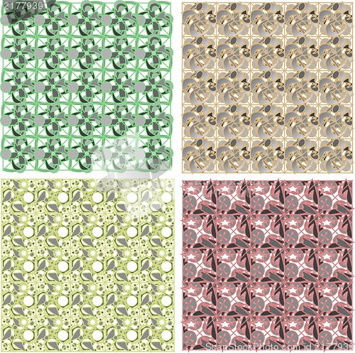 Image of set of arabesque pattern frame border