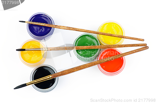 Image of Watercolors and Paintbrushes