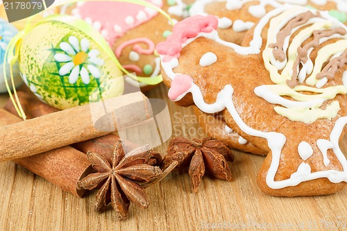 Image of Easter gingerbreads and painted egg