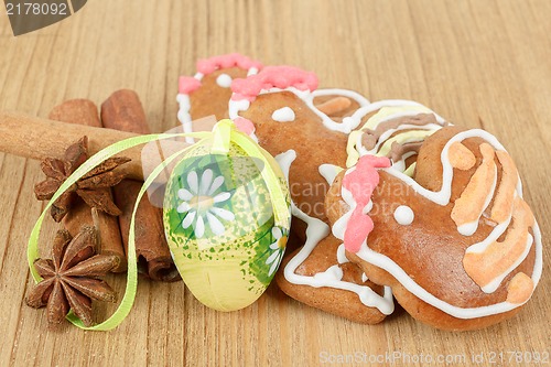 Image of Easter gingerbreads and painted egg