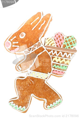 Image of easter bunny gingerbread on white