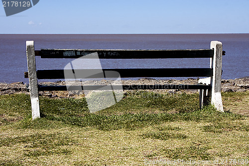 Image of water coastline bench and summer 