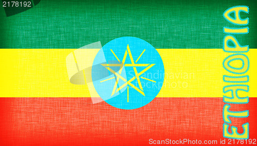 Image of Flag of Ethiopia stitched with letters