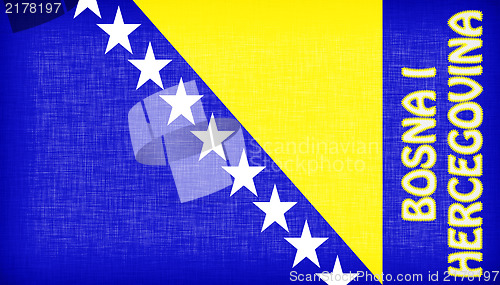 Image of Flag of Bosnia and Herzegovina stitched with letters